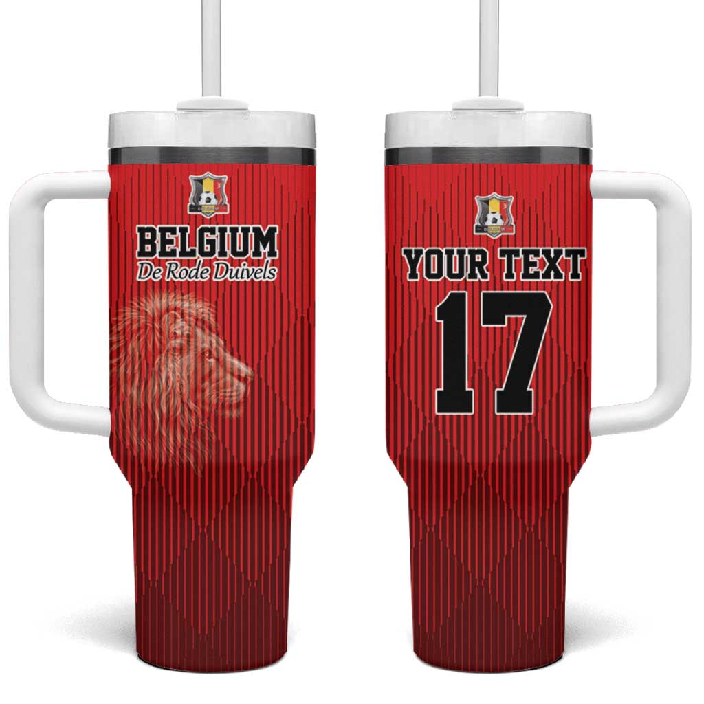 Custom Belgium Football We are Champions Tumbler With Handle Red Style Come on De Rode Duivels