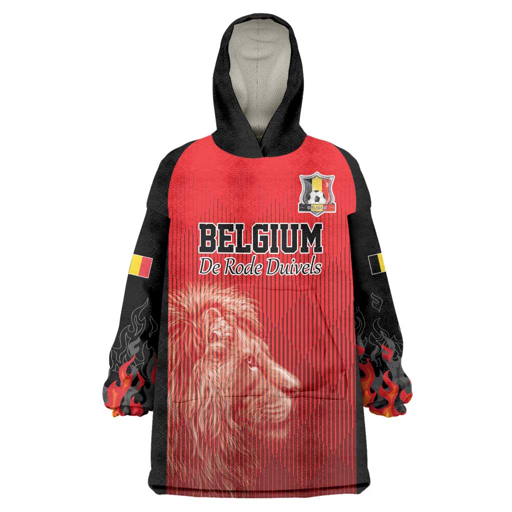 Custom Belgium Football We are Champions Wearable Blanket Hoodie Red Style Come on De Rode Duivels