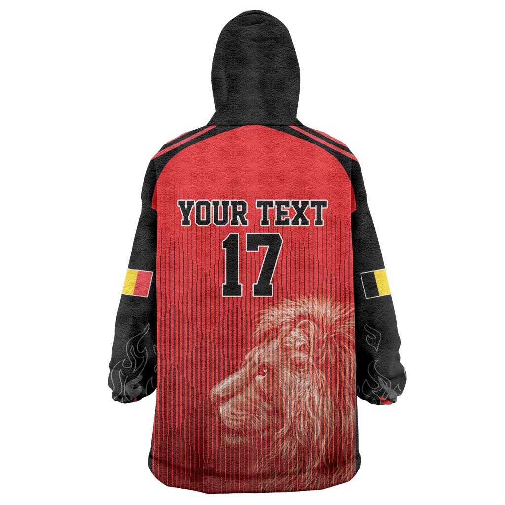 Custom Belgium Football We are Champions Wearable Blanket Hoodie Red Style Come on De Rode Duivels