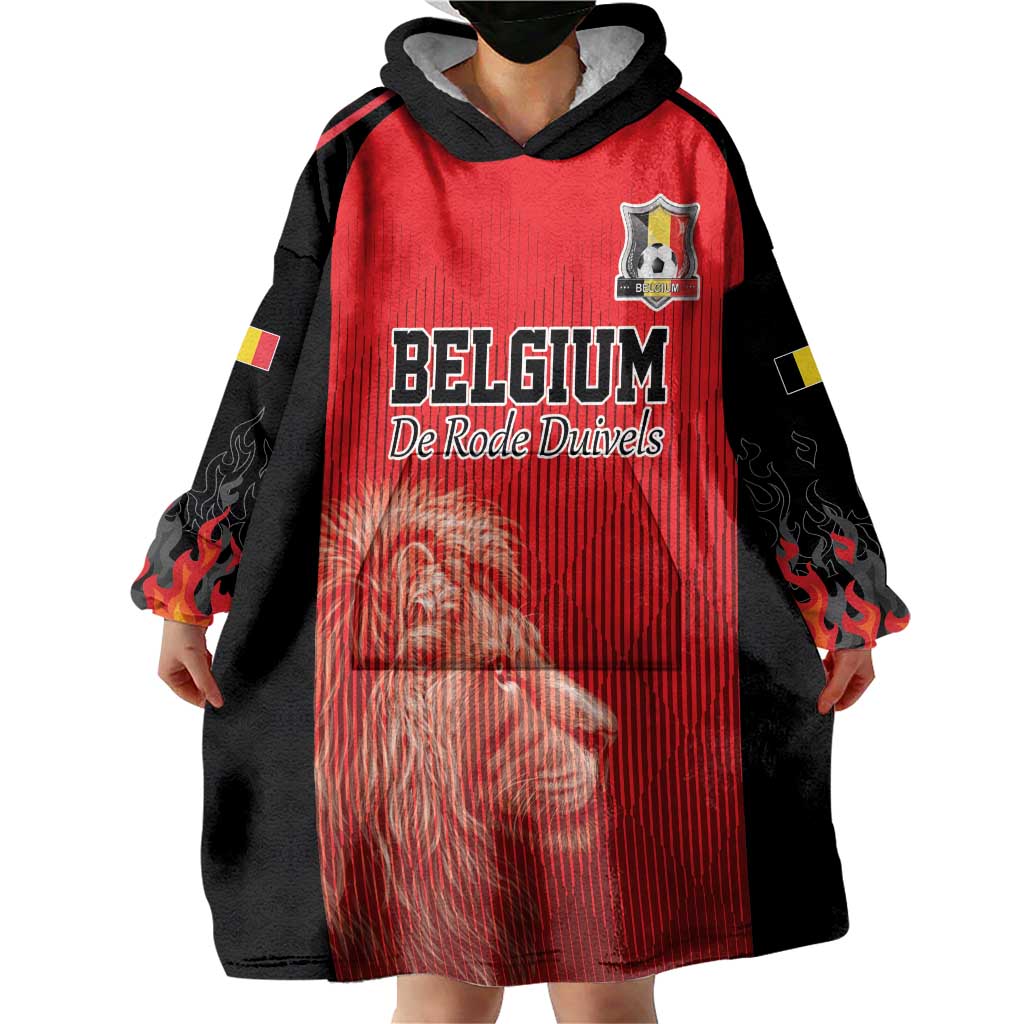 Custom Belgium Football We are Champions Wearable Blanket Hoodie Red Style Come on De Rode Duivels