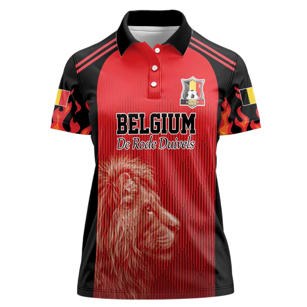 Custom Belgium Football We are Champions Women Polo Shirt Red Style Come on De Rode Duivels