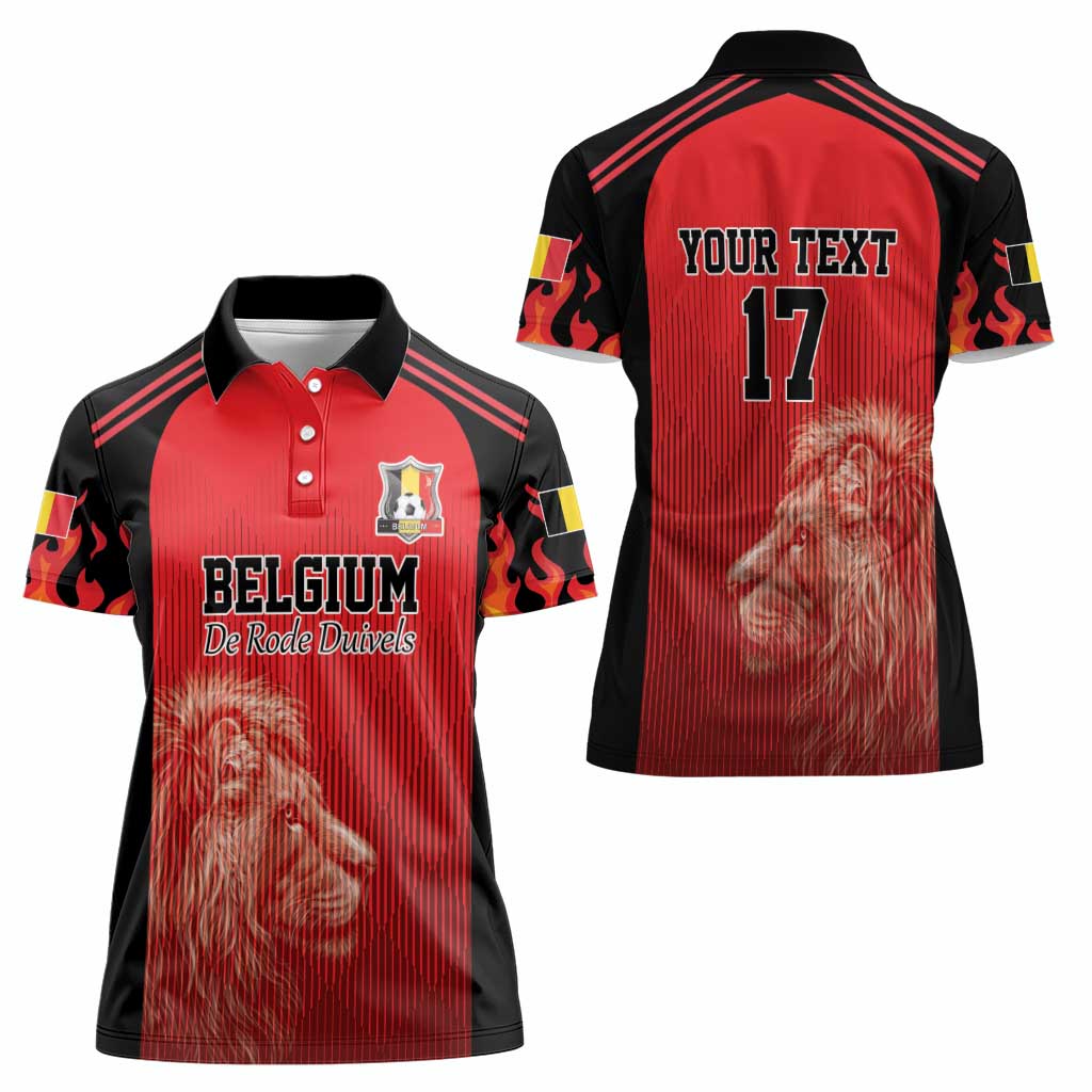 Custom Belgium Football We are Champions Women Polo Shirt Red Style Come on De Rode Duivels