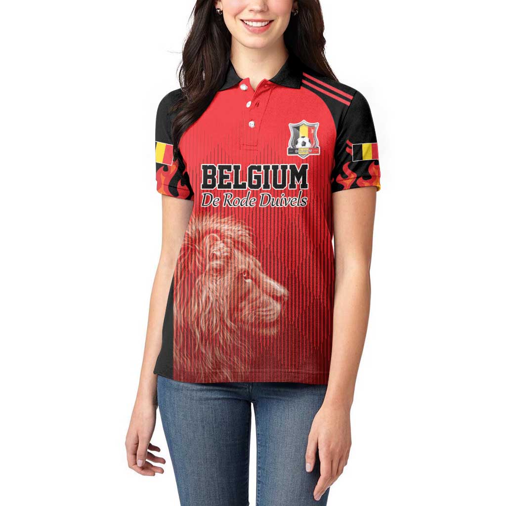 Custom Belgium Football We are Champions Women Polo Shirt Red Style Come on De Rode Duivels