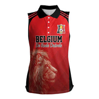 Custom Belgium Football We are Champions Women Sleeveless Polo Shirt Red Style Come on De Rode Duivels