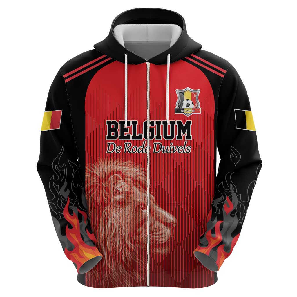 Custom Belgium Football We are Champions Zip Hoodie Red Style Come on De Rode Duivels