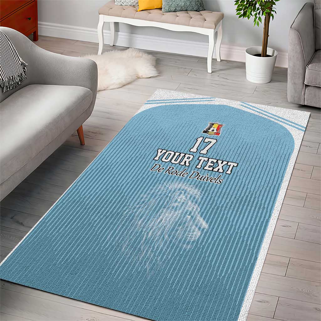 Custom Belgium Football We are Champions Area Rug Blue Style Come on De Rode Duivels