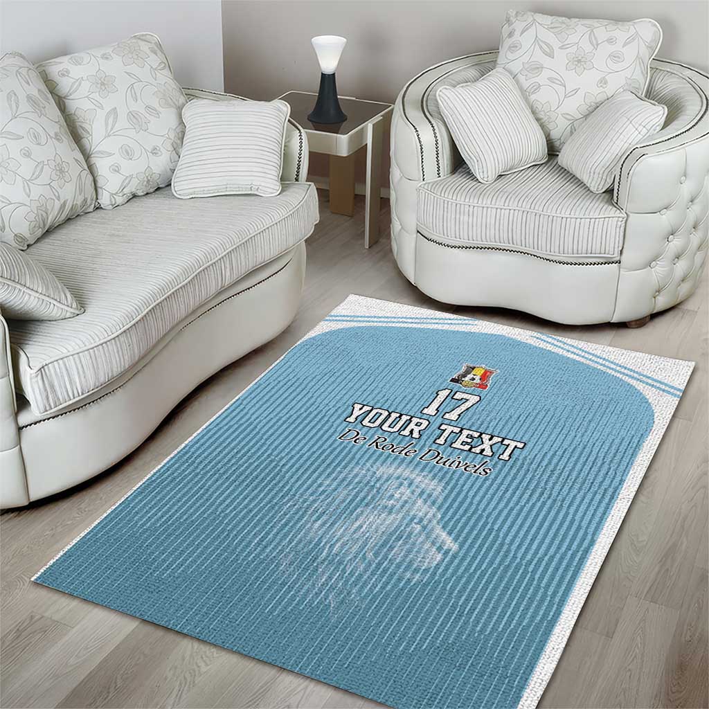 Custom Belgium Football We are Champions Area Rug Blue Style Come on De Rode Duivels