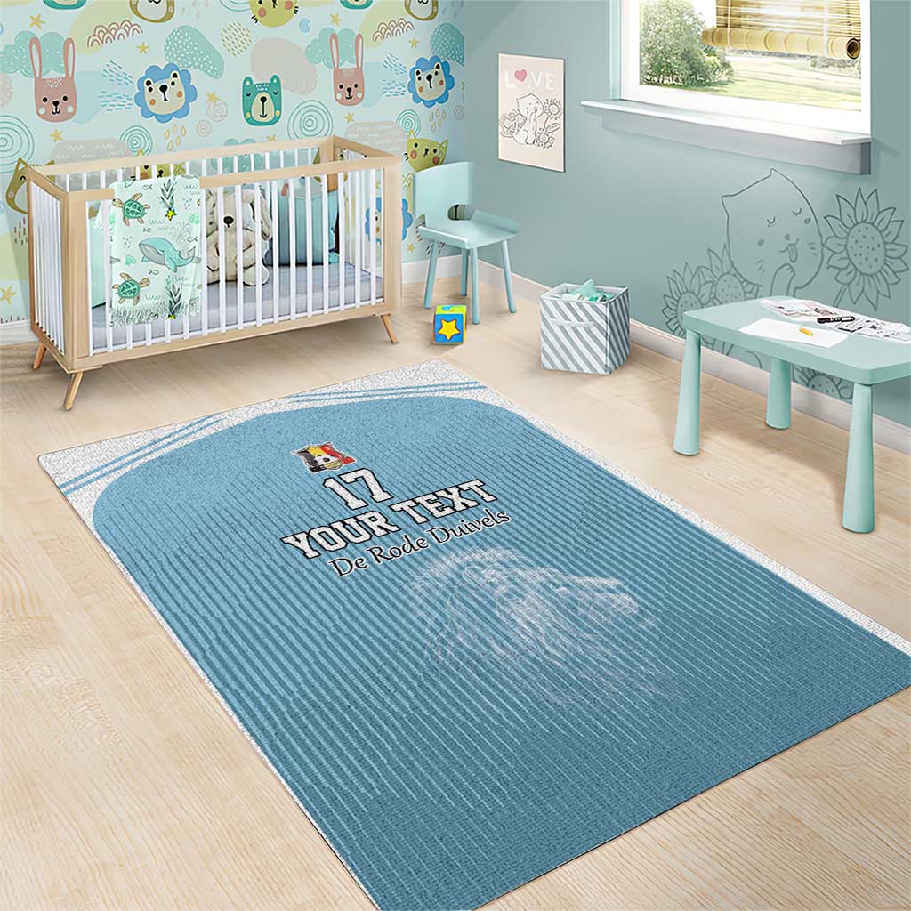 Custom Belgium Football We are Champions Area Rug Blue Style Come on De Rode Duivels