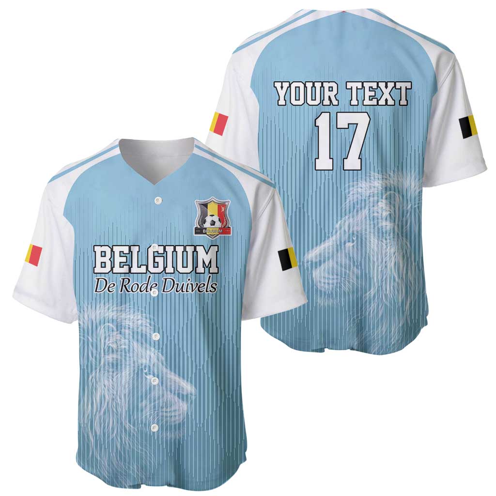 Custom Belgium Football We are Champions Baseball Jersey Blue Style Come on De Rode Duivels