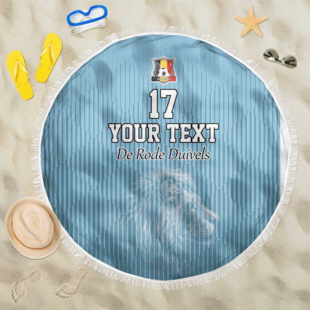 Custom Belgium Football We are Champions Beach Blanket Blue Style Come on De Rode Duivels