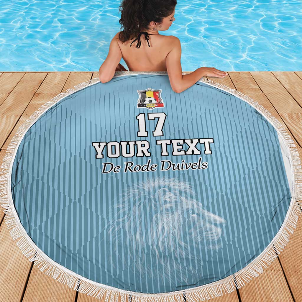 Custom Belgium Football We are Champions Beach Blanket Blue Style Come on De Rode Duivels