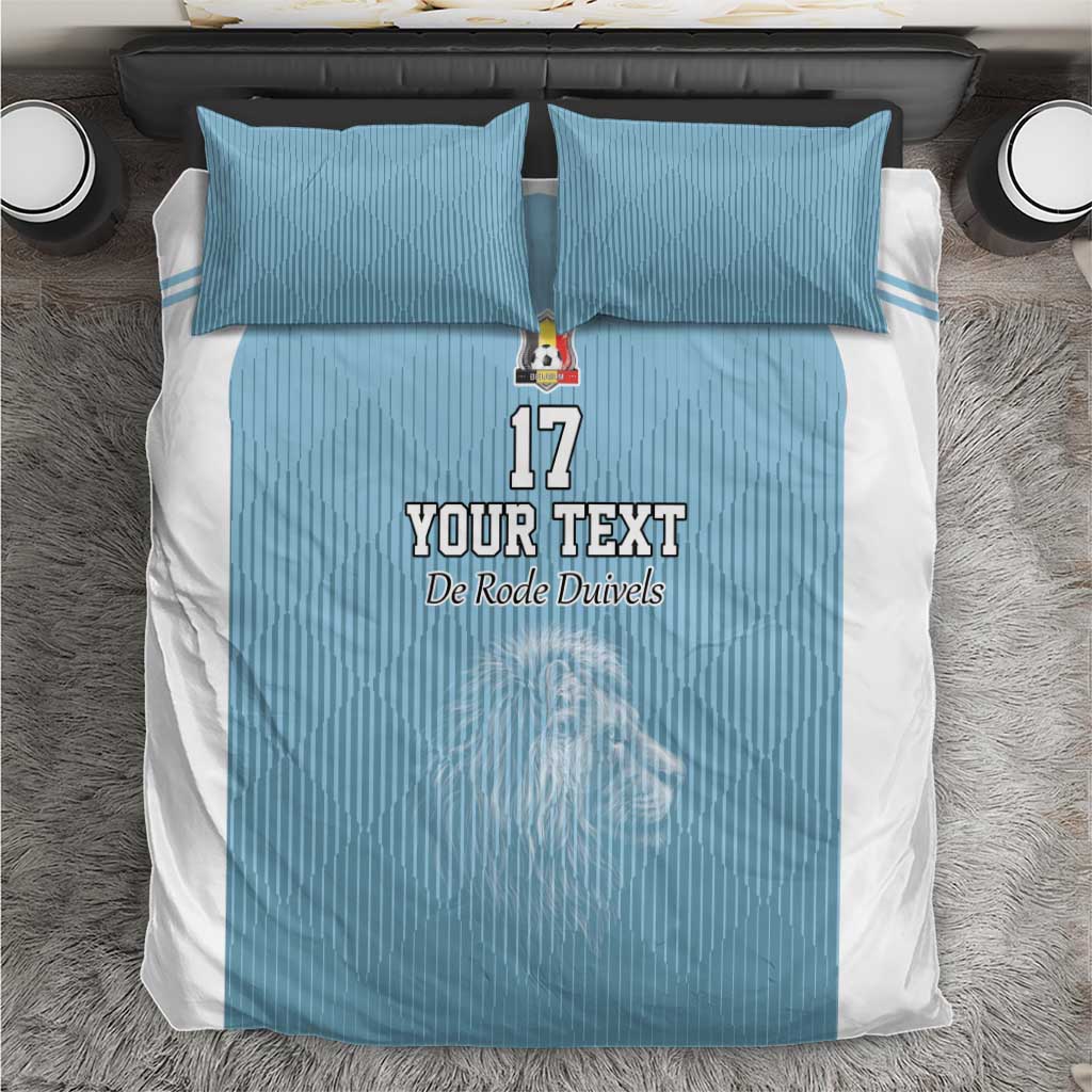 Custom Belgium Football We are Champions Bedding Set Blue Style Come on De Rode Duivels