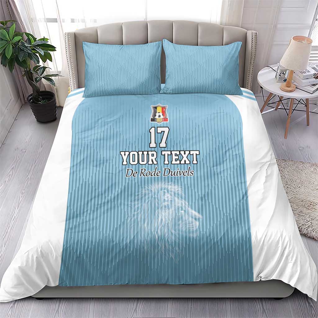 Custom Belgium Football We are Champions Bedding Set Blue Style Come on De Rode Duivels