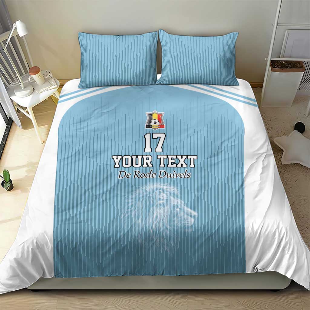 Custom Belgium Football We are Champions Bedding Set Blue Style Come on De Rode Duivels
