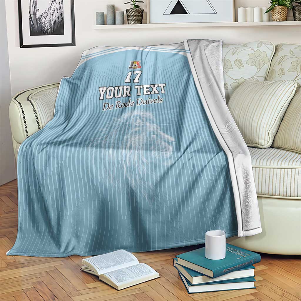 Custom Belgium Football We are Champions Blanket Blue Style Come on De Rode Duivels