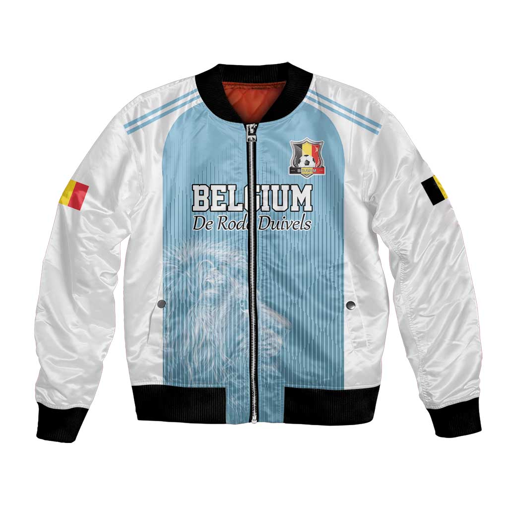 Custom Belgium Football We are Champions Bomber Jacket Blue Style Come on De Rode Duivels