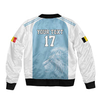 Custom Belgium Football We are Champions Bomber Jacket Blue Style Come on De Rode Duivels