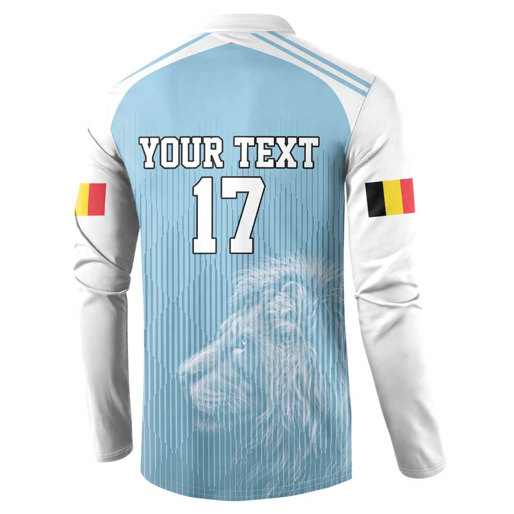 Custom Belgium Football We are Champions Button Sweatshirt Blue Style Come on De Rode Duivels