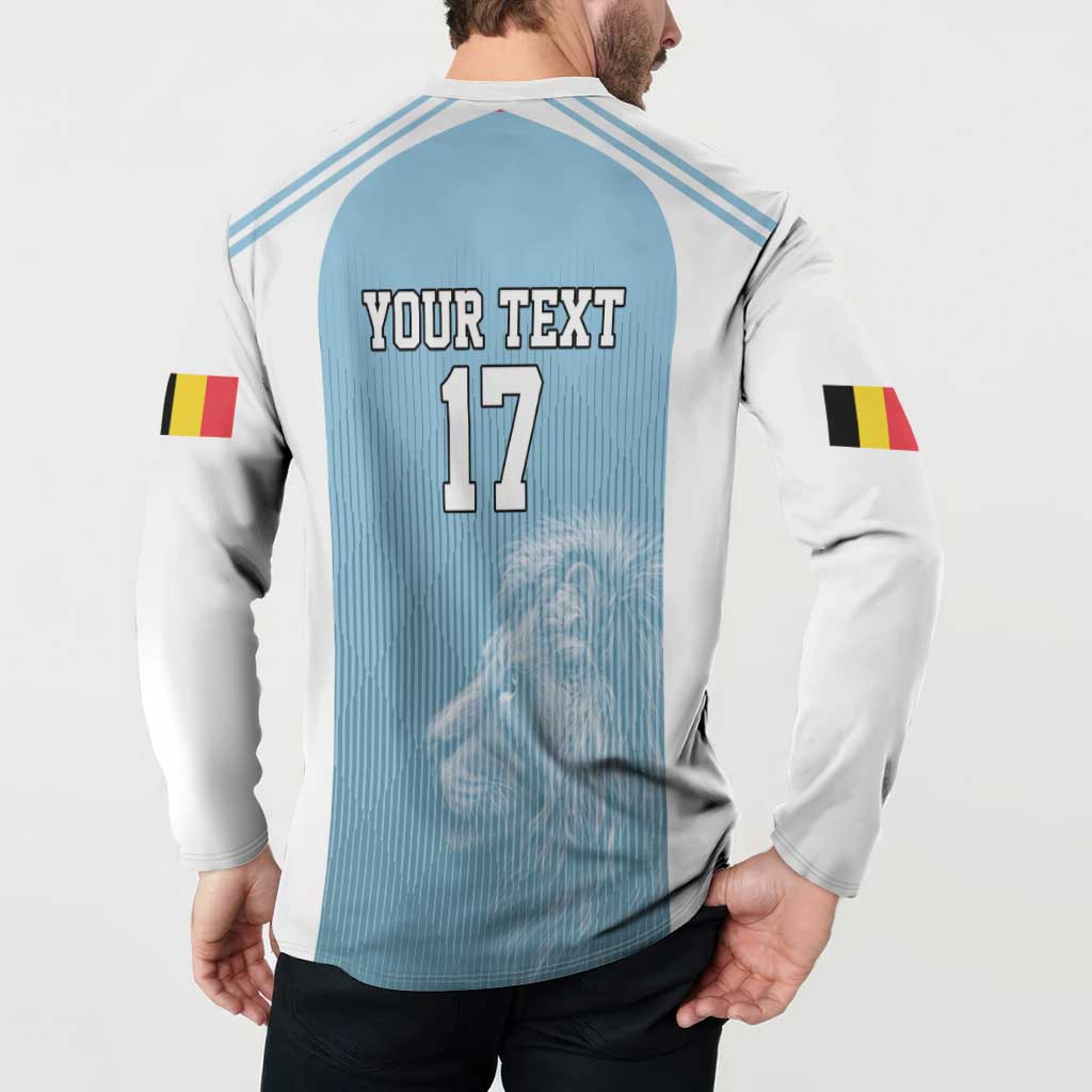 Custom Belgium Football We are Champions Button Sweatshirt Blue Style Come on De Rode Duivels