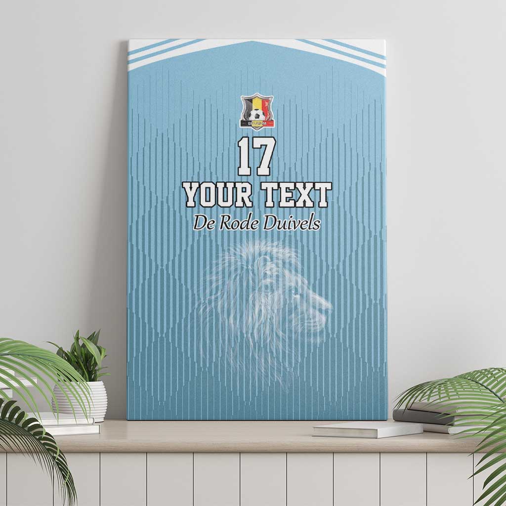 Custom Belgium Football We are Champions Canvas Wall Art Blue Style Come on De Rode Duivels