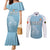 Custom Belgium Football We are Champions Couples Matching Mermaid Dress and Long Sleeve Button Shirt Blue Style Come on De Rode Duivels