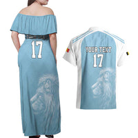 Custom Belgium Football We are Champions Couples Matching Off Shoulder Maxi Dress and Hawaiian Shirt Blue Style Come on De Rode Duivels