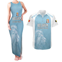 Custom Belgium Football We are Champions Couples Matching Tank Maxi Dress and Hawaiian Shirt Blue Style Come on De Rode Duivels