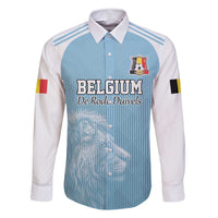 Custom Belgium Football We are Champions Family Matching Long Sleeve Bodycon Dress and Hawaiian Shirt Blue Style Come on De Rode Duivels