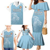 Custom Belgium Football We are Champions Family Matching Mermaid Dress and Hawaiian Shirt Blue Style Come on De Rode Duivels
