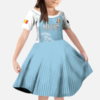 Custom Belgium Football We are Champions Family Matching Off The Shoulder Long Sleeve Dress and Hawaiian Shirt Blue Style Come on De Rode Duivels