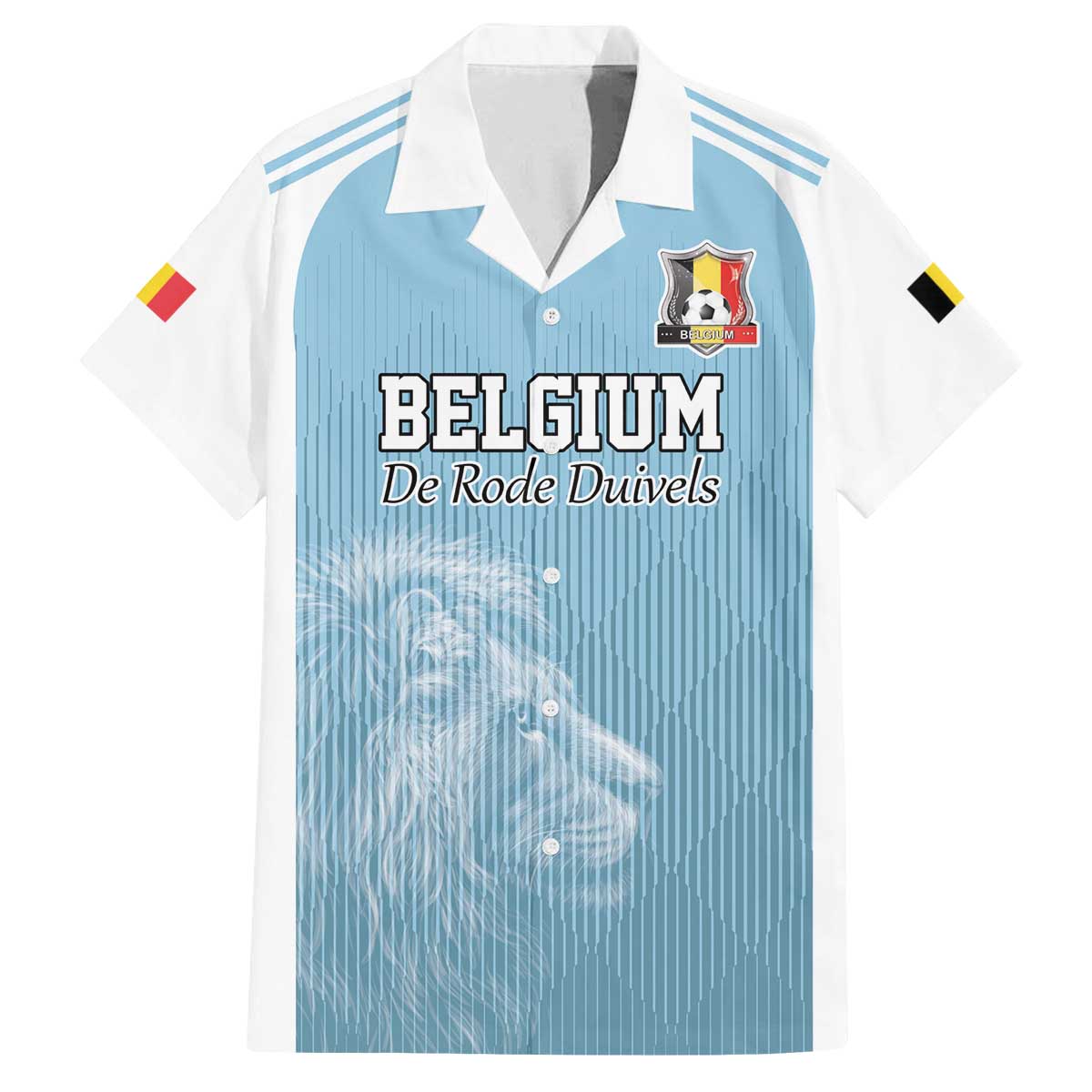 Custom Belgium Football We are Champions Family Matching Off The Shoulder Long Sleeve Dress and Hawaiian Shirt Blue Style Come on De Rode Duivels