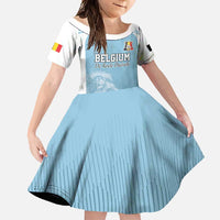 Custom Belgium Football We are Champions Family Matching Off Shoulder Maxi Dress and Hawaiian Shirt Blue Style Come on De Rode Duivels