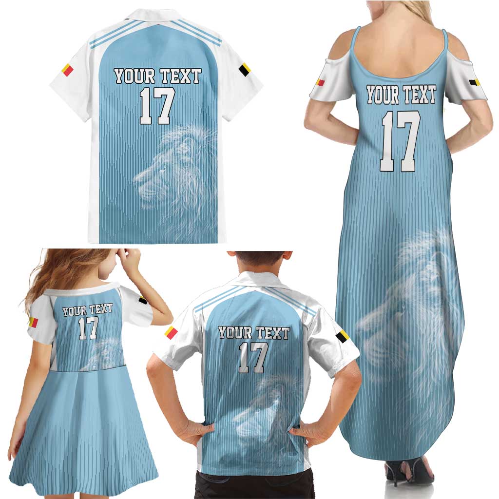 Custom Belgium Football We are Champions Family Matching Summer Maxi Dress and Hawaiian Shirt Blue Style Come on De Rode Duivels