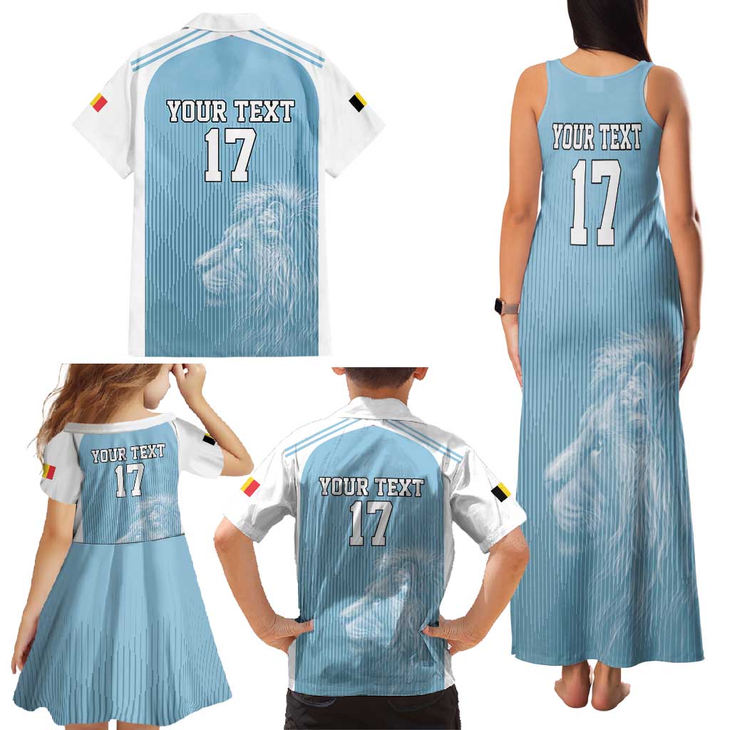 Custom Belgium Football We are Champions Family Matching Tank Maxi Dress and Hawaiian Shirt Blue Style Come on De Rode Duivels