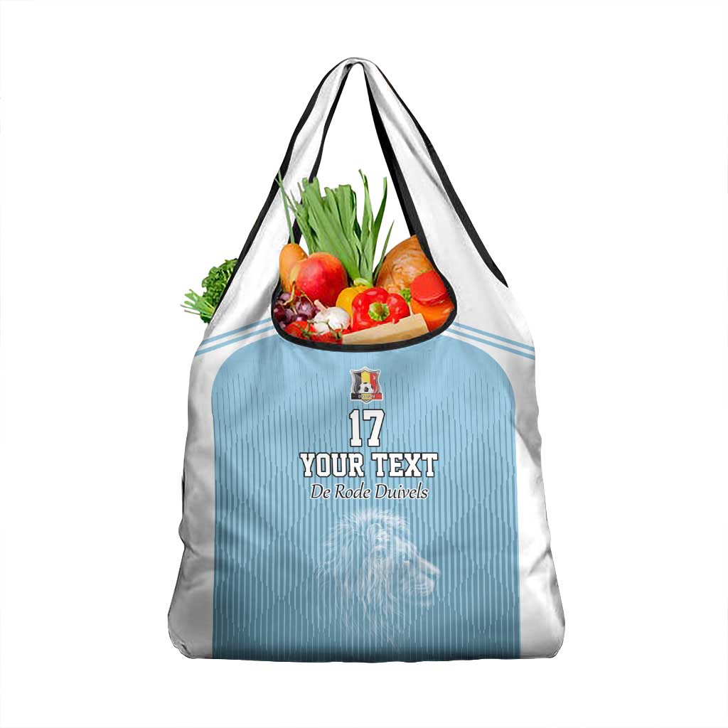 Custom Belgium Football We are Champions Grocery Bag Blue Style Come on De Rode Duivels
