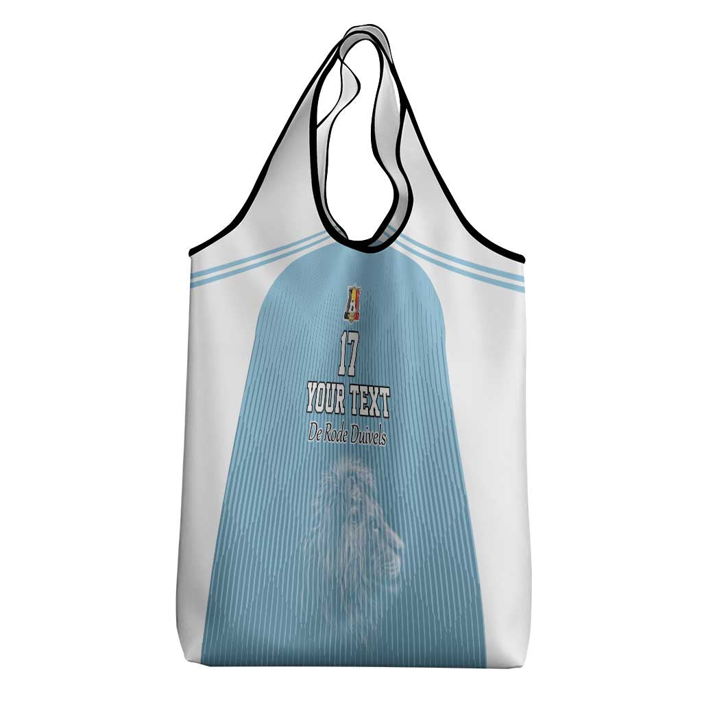 Custom Belgium Football We are Champions Grocery Bag Blue Style Come on De Rode Duivels