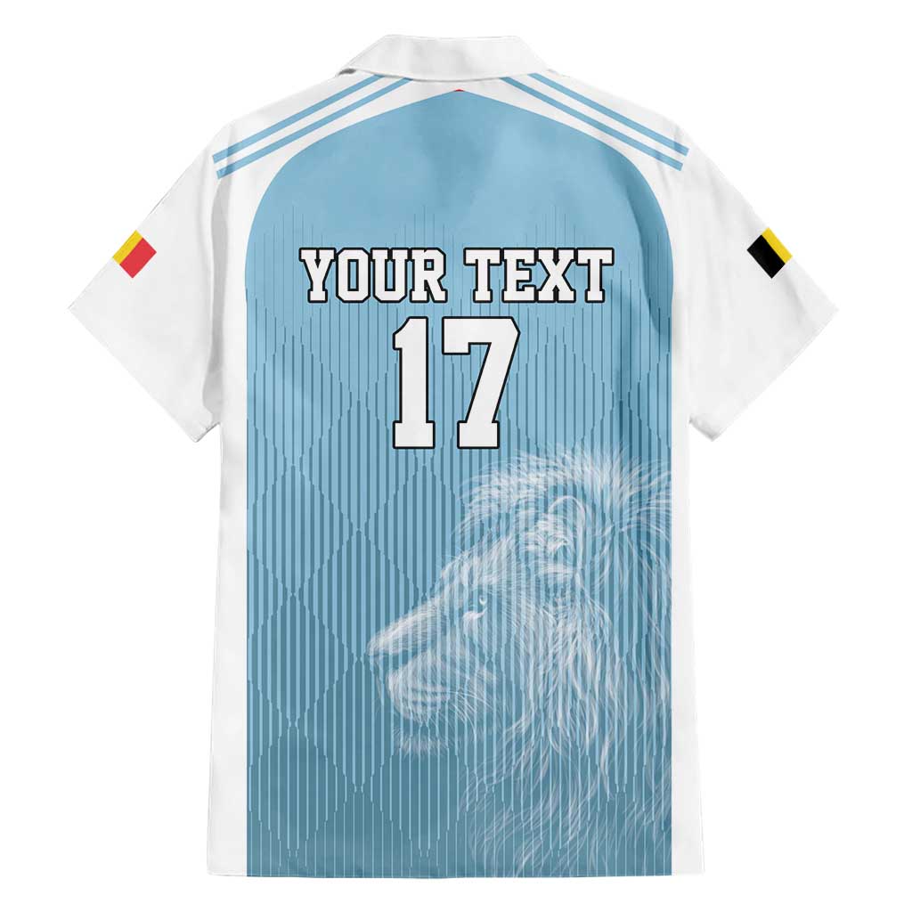 Custom Belgium Football We are Champions Hawaiian Shirt Blue Style Come on De Rode Duivels