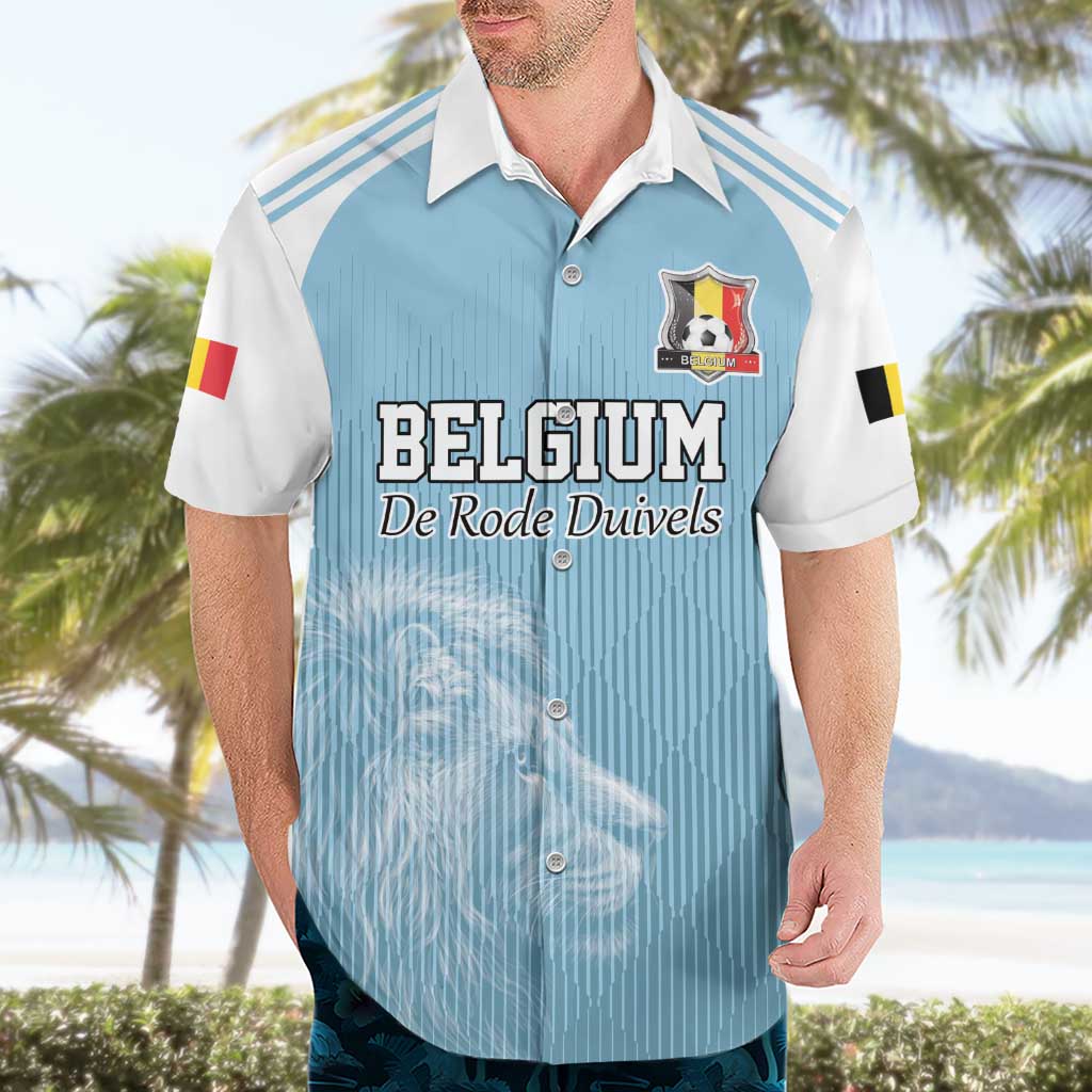 Custom Belgium Football We are Champions Hawaiian Shirt Blue Style Come on De Rode Duivels