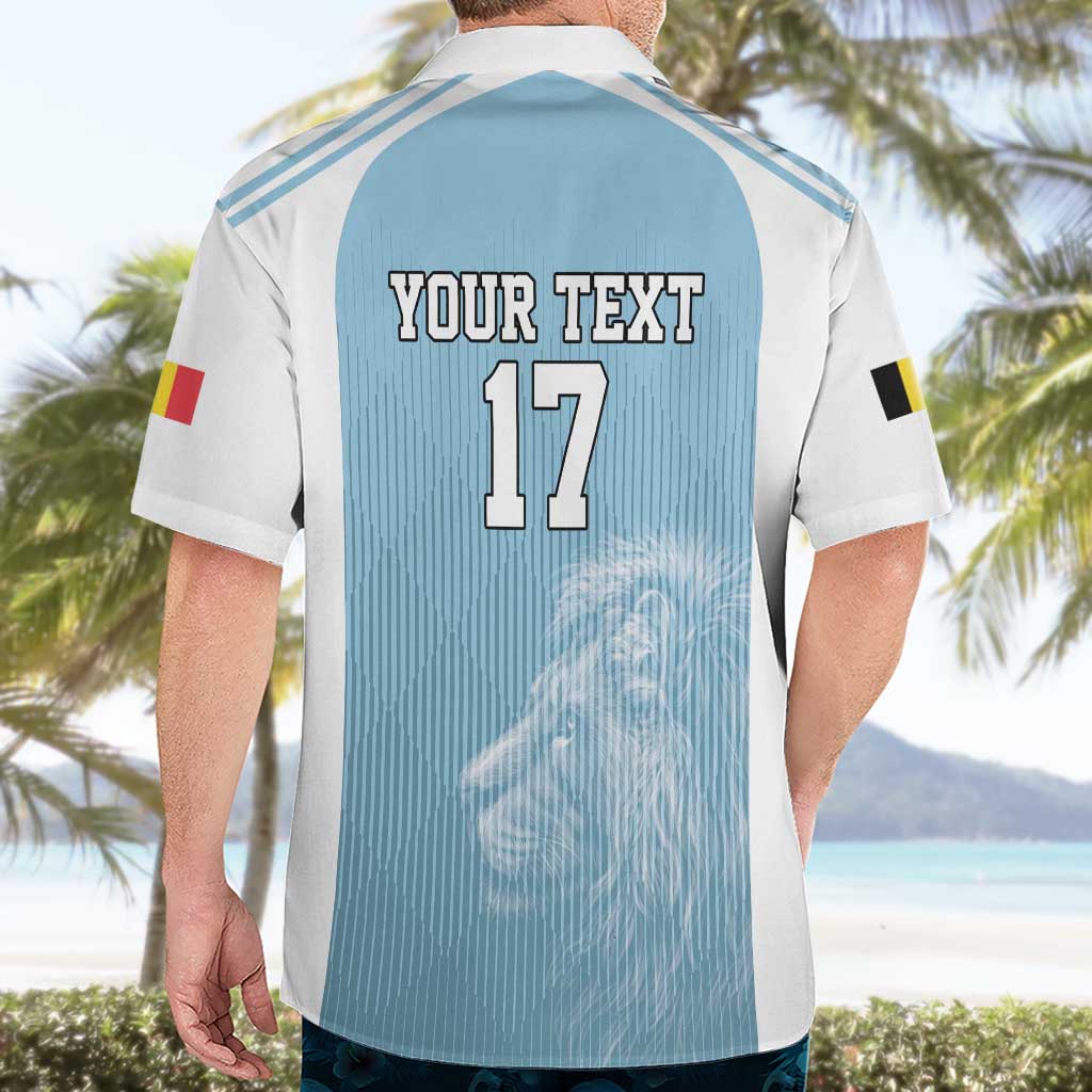 Custom Belgium Football We are Champions Hawaiian Shirt Blue Style Come on De Rode Duivels