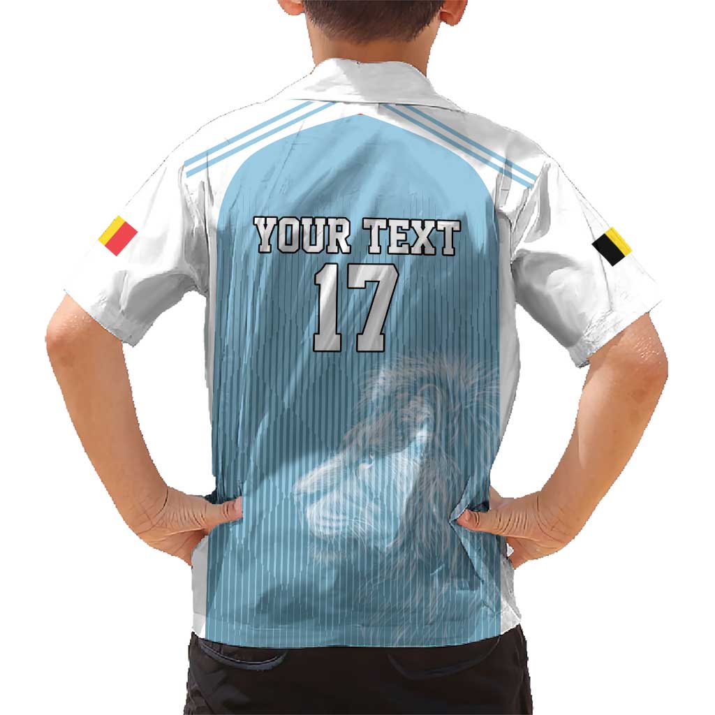 Custom Belgium Football We are Champions Hawaiian Shirt Blue Style Come on De Rode Duivels