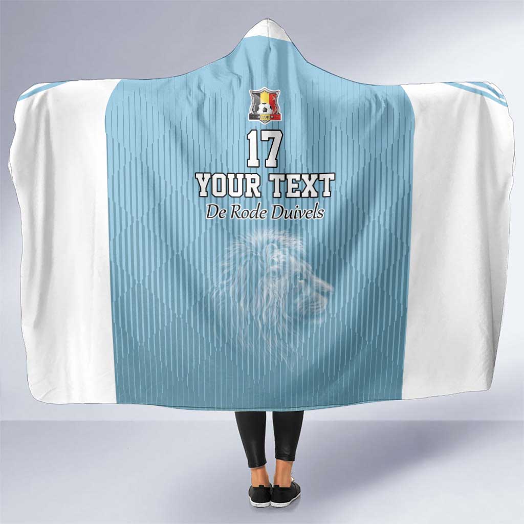 Custom Belgium Football We are Champions Hooded Blanket Blue Style Come on De Rode Duivels