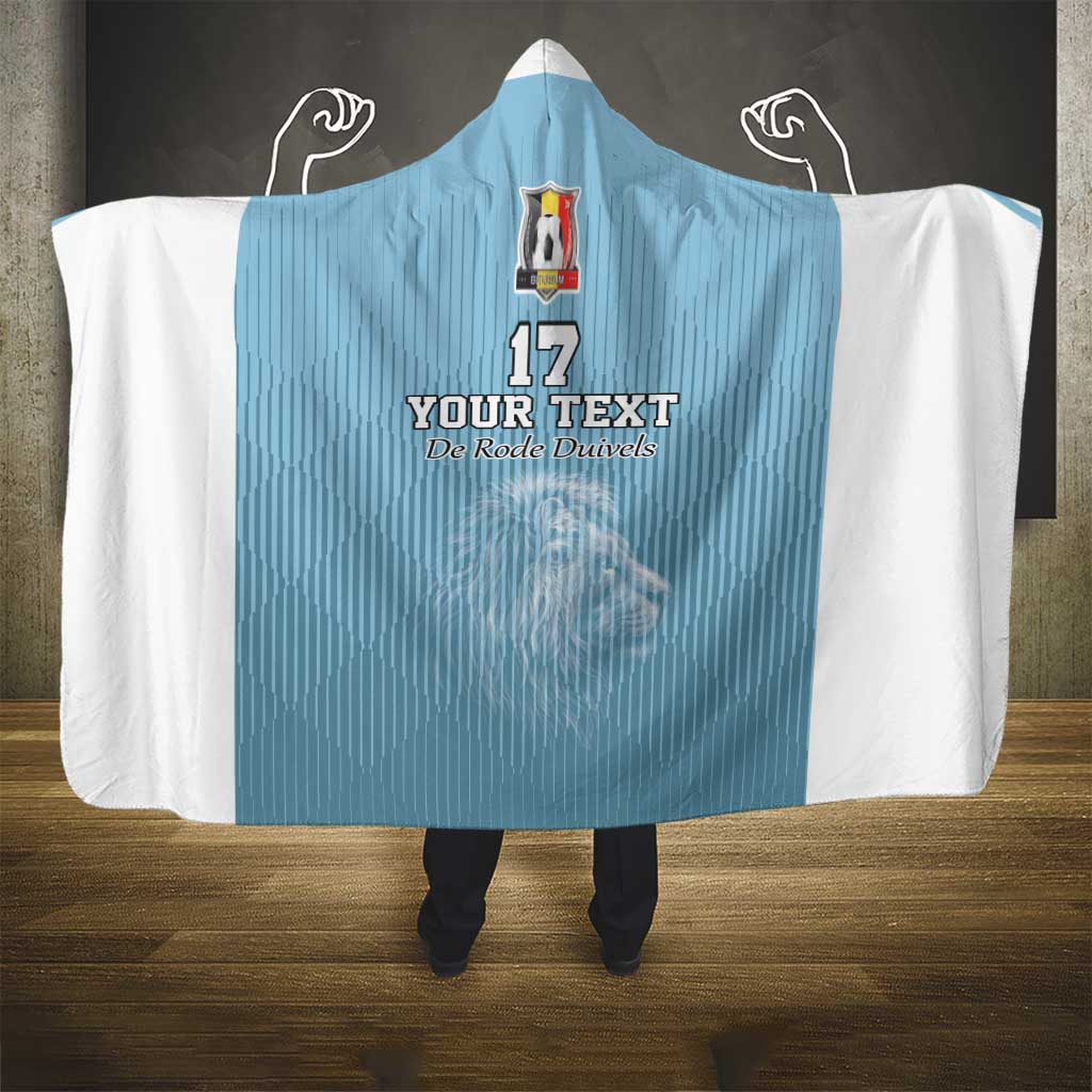 Custom Belgium Football We are Champions Hooded Blanket Blue Style Come on De Rode Duivels