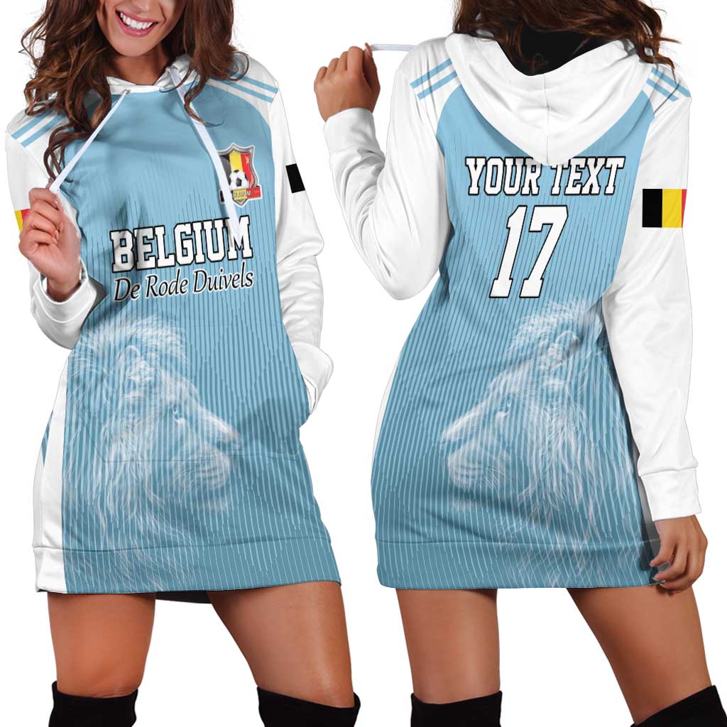 Custom Belgium Football We are Champions Hoodie Dress Blue Style Come on De Rode Duivels