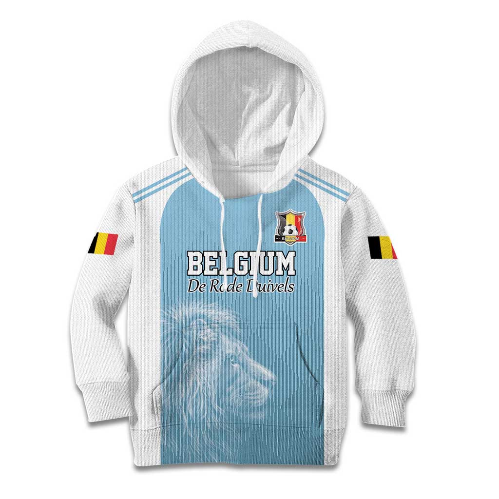 Custom Belgium Football We are Champions Kid Hoodie Blue Style Come on De Rode Duivels