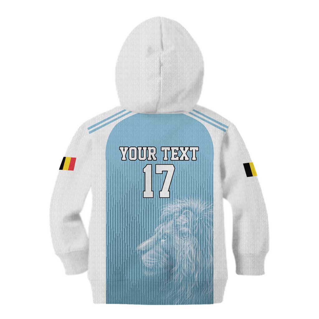 Custom Belgium Football We are Champions Kid Hoodie Blue Style Come on De Rode Duivels