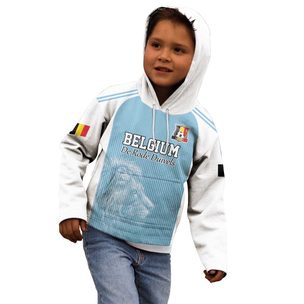 Custom Belgium Football We are Champions Kid Hoodie Blue Style Come on De Rode Duivels