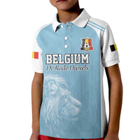 Custom Belgium Football We are Champions Kid Polo Shirt Blue Style Come on De Rode Duivels