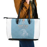 Custom Belgium Football We are Champions Leather Tote Bag Blue Style Come on De Rode Duivels