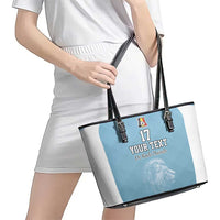 Custom Belgium Football We are Champions Leather Tote Bag Blue Style Come on De Rode Duivels