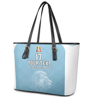 Custom Belgium Football We are Champions Leather Tote Bag Blue Style Come on De Rode Duivels